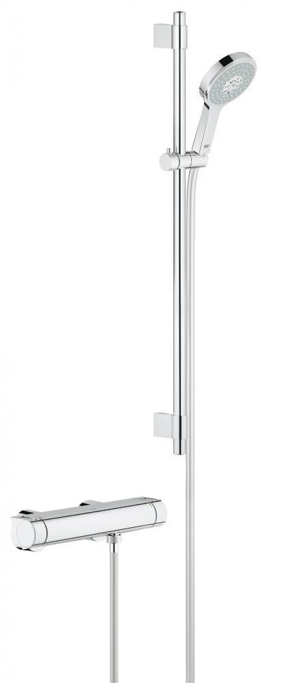 Grohe Grohtherm 2000 NEW bateria prysznicowa termostatyczna z zestawem prysznicowym chrom 34482001