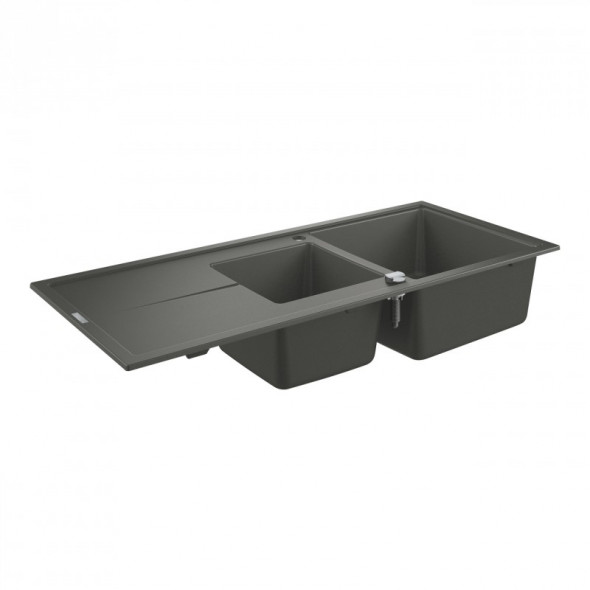 Grohe K400 zlewozmywak wpuszczany w blat 2 komory z ociekaczem 116x50 cm szary granit 31643AT0