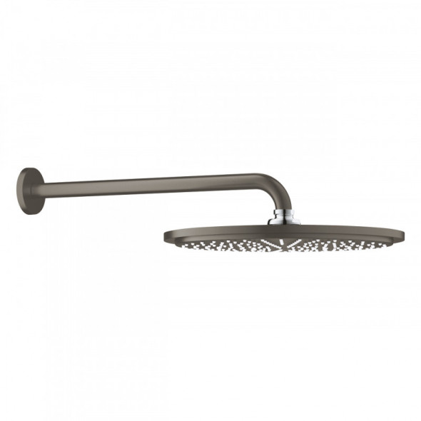 Grohe Rainshower Cosmopolitan 310 deszczownica głowica prysznicowa okrągła 310mm z ramieniem ściennym grafit szczotkowany Brushed Hard Graphite 26066AL0