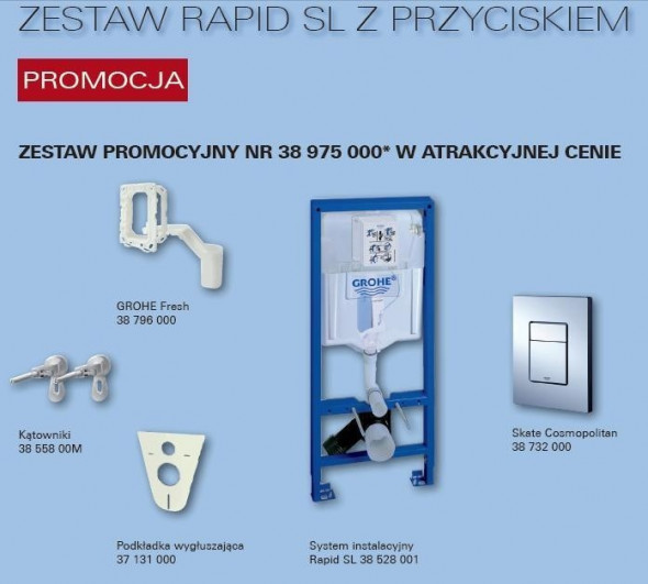 Grohe Rapid SL Fresh Skate Cosmopolitan stelaż podtynkowy do WC 5w1 kompletny 38975
