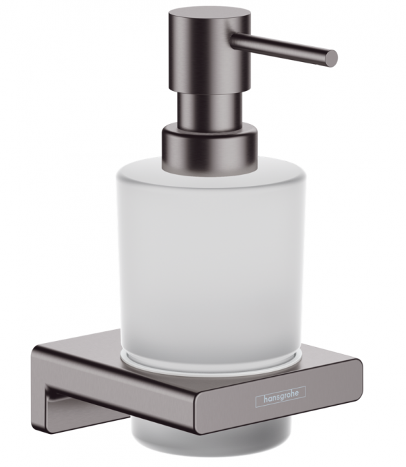 Hansgrohe AddStoris dozownik do mydła w płynie wiszący szkło matowe/czarny chrom szcztkowany 41745340