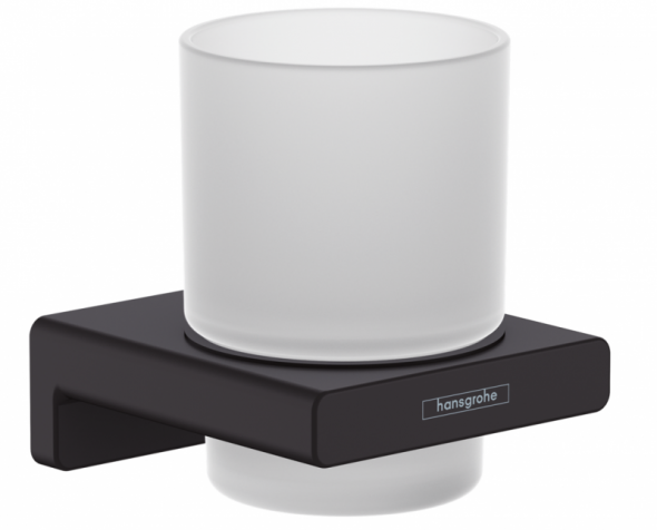 Hansgrohe AddStoris kubek wiszący szkło matowe/czarny matowy 41749670
