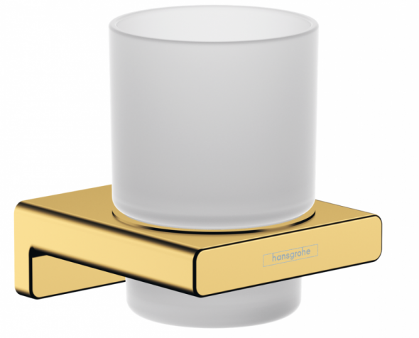 Hansgrohe AddStoris kubek wiszący szkło matowe/złoty optyczny polerowany 41749990
