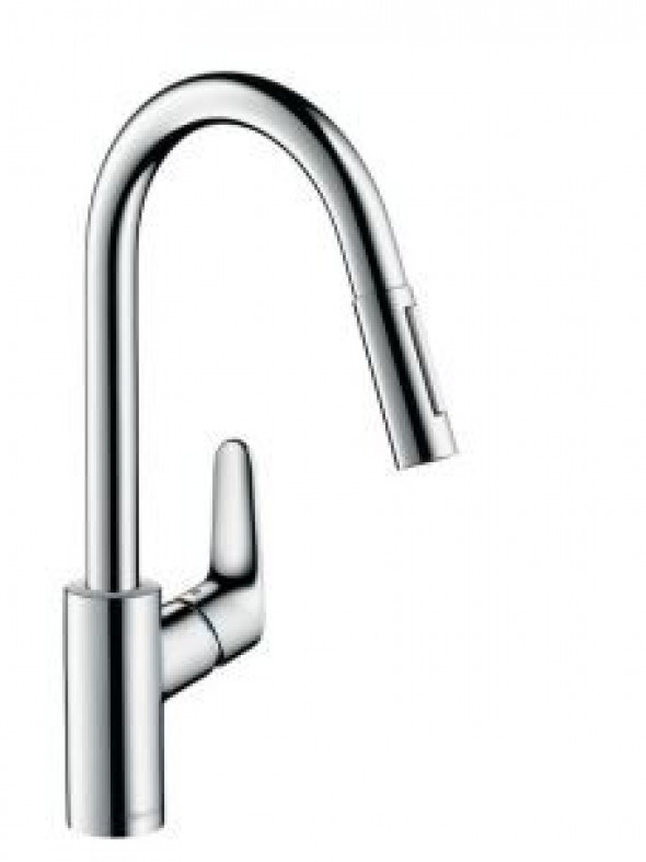 Hansgrohe Focus bateria kuchenna z wyciąganą wylewką z przełącznikiem chrom 31815000