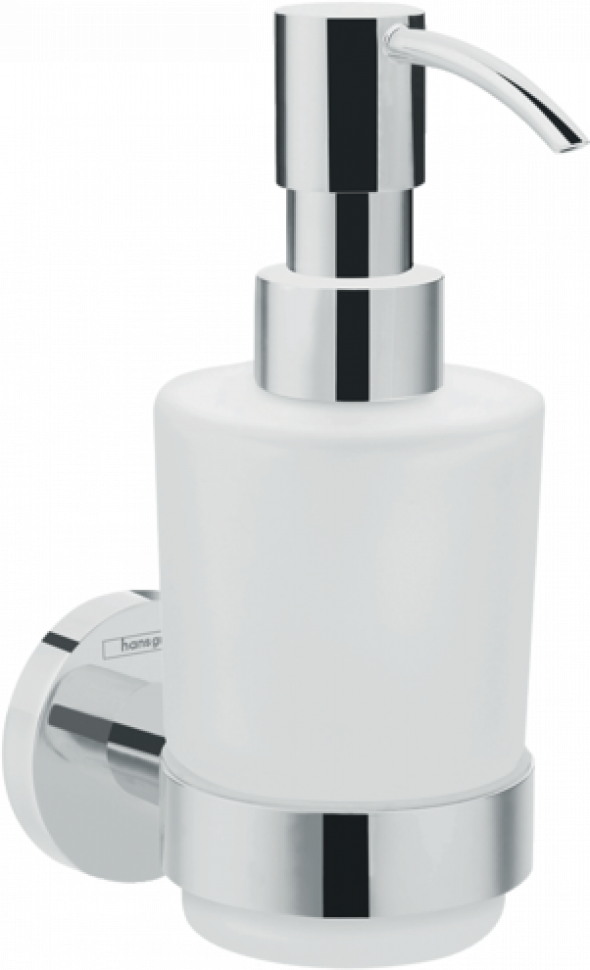 Hansgrohe Logis dozownik do mydła wiszący szkło mleczne chrom 41714000