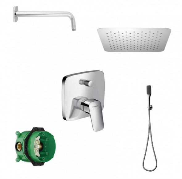 Hansgrohe Logis + Omnires zestaw podtynkowy z deszczownicą 20x20 kompletny