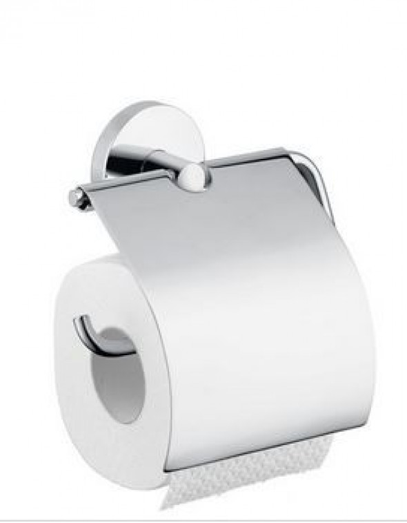 Hansgrohe Logis uchwyt na papier toaletowy z pokrywką nikiel szczotkowany 40523820