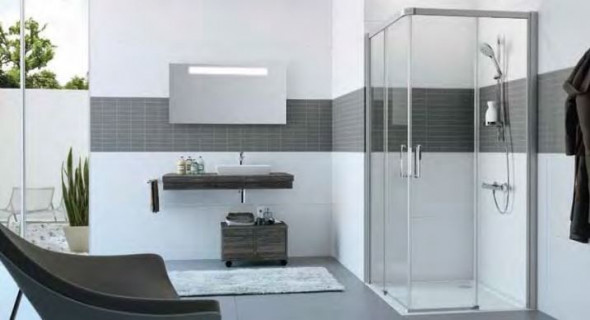 Huppe Classics 2 EasyEntry kabina kwadratowa 100x100 wys. 200 cm drzwi suwane 2-cz. srebrny połysk przeźroczyste C25003.069.321