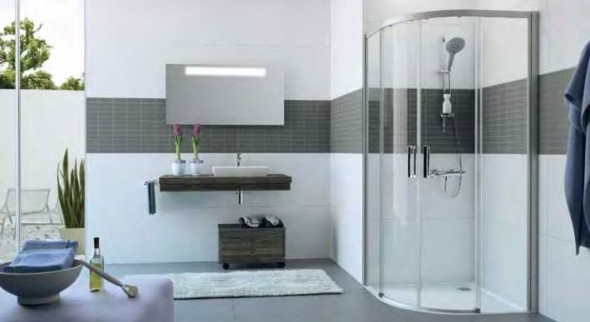 Huppe Classics 2 EasyEntry kabina półokrągła 110x110 r.550 wys. 200 cm drzwi suwane srebrny połysk przeźroczyste C25509.069.321