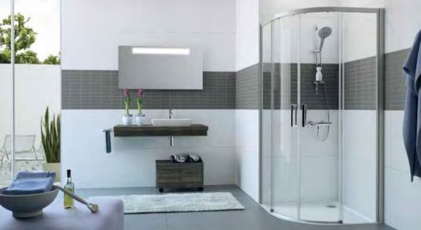 Huppe Classics 2 EasyEntry kabina półokrągła 90x90 r.550 wys. 200 cm drzwi suwane srebrny połysk przeźroczyste C25507.069.321