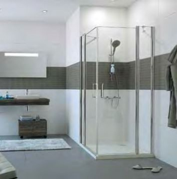 Huppe Classics 2 kabina kwadratowa 80x80cm wys. 200 cm drzwi skrzydłowe ze stałymi segmentami srebrny połysk przeźroczyste C23004.069.321