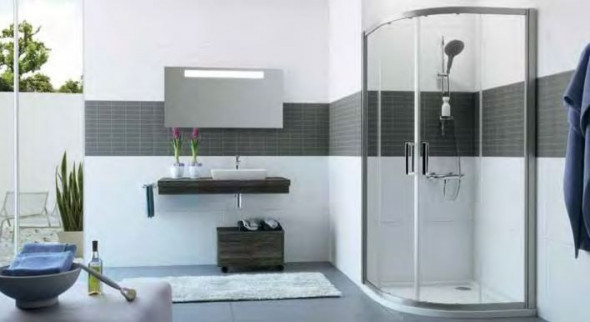 Huppe Classics 2 kabina półokrągła 90x90 r.500 wys. 200 cm drzwi suwane srebrny połysk przeźroczyste C20612.069.321