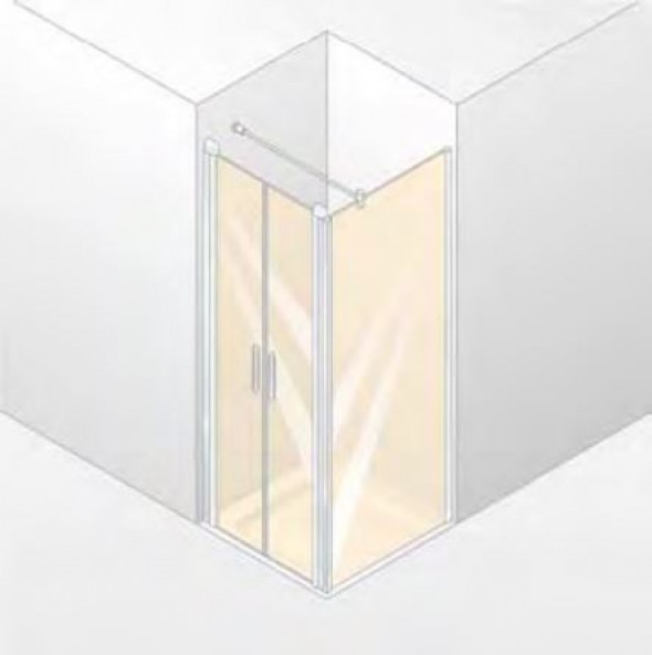 Huppe Design Elegance drzwi wahadłowe do ścianki bocznej 90cm srebrny matowy przeźroczyste 8E1402.087.321