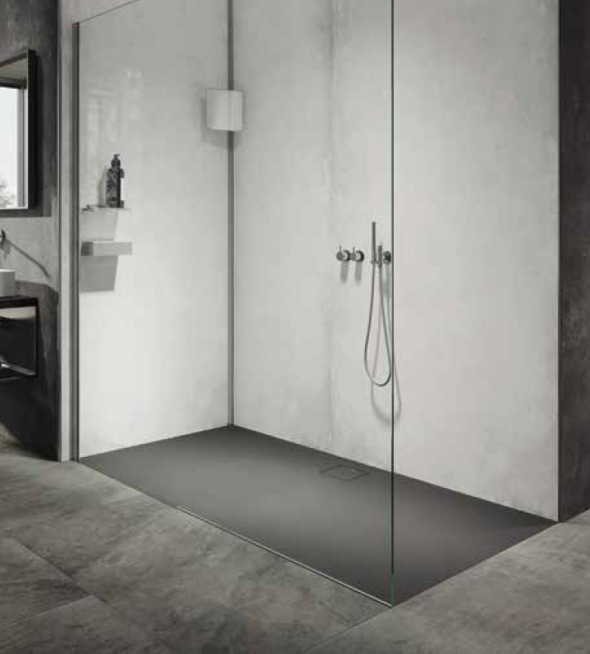 Huppe EasyFlat brodzik kwadratowy 90x90 konglomerat antracyt matowy EF0101128