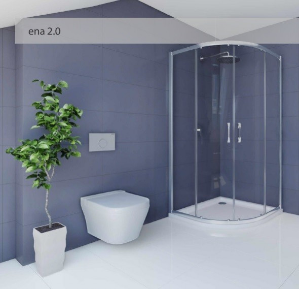 Huppe ENA 2.0 kabina półokrągła 80x80 R550 drzwi przesuwne srebrny połysk przeźroczyste ANTI-PLAQUE 140603.069.322