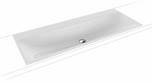 Kaldewei Silenio umywalka wpuszczana w blat bez otworów bez przelewu 120x46 cm 3039-D 907906313001