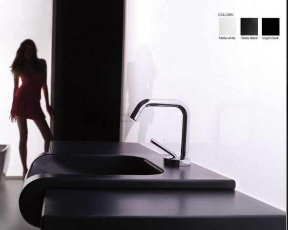 Kerasan Agua Libre Inka Project umywalka półblatowa 40x40 czarny  341204