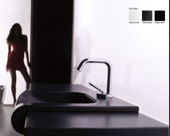 Kerasan Agua Libre Inka Project umywalka półblatowa 40x40 czarny mat 341231