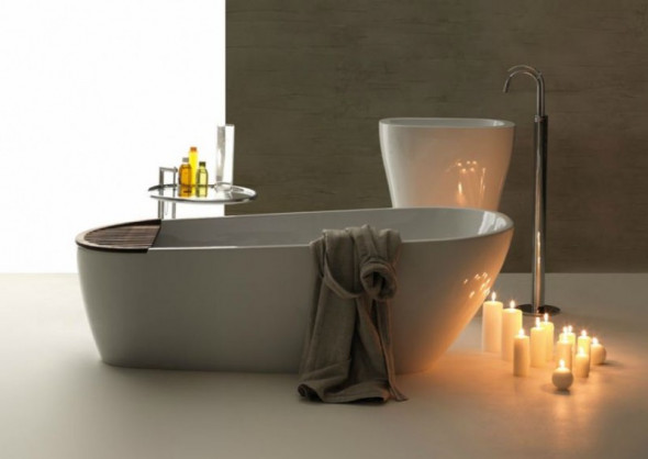 Kerasan Aquatech wanna wolnostojąca 170x70 konglomerat biały 3750