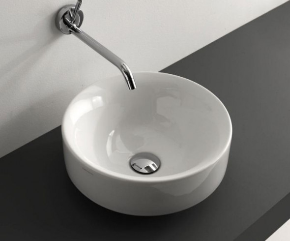 Kerasan Cento umywalka okrągła stawiana / wpuszczana w blat 35x35 biały 3558