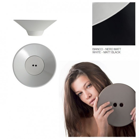 Kerasan Deco Cocktail umywalka stawiana na blat 45x45 cm biały / czarny mat 480124