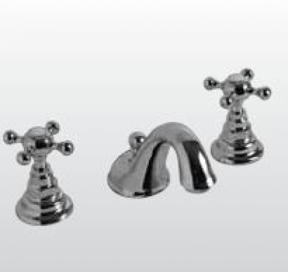 Kerasan Retro bateria umywalkowa trzyotworowa brąz bronzo 739193