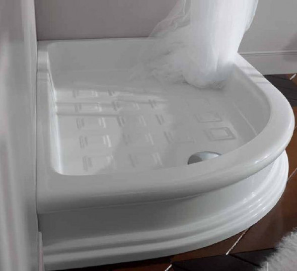 Kerasan Retro brodzik półokrągły ceramiczny lewy  80x120 SX biały 1333