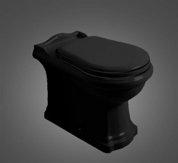 Kerasan Retro muszla stojąca btw przyścienna czarny nero odpływ uniwersalny 101604