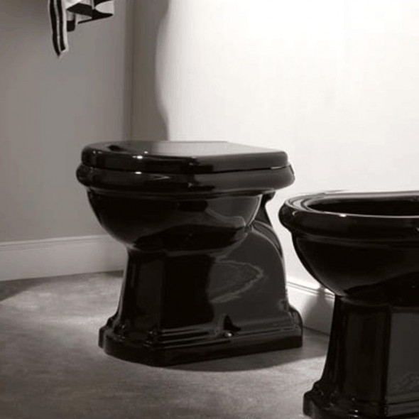 Kerasan Retro muszla stojąca czarna odpływ pionowy nero 101004