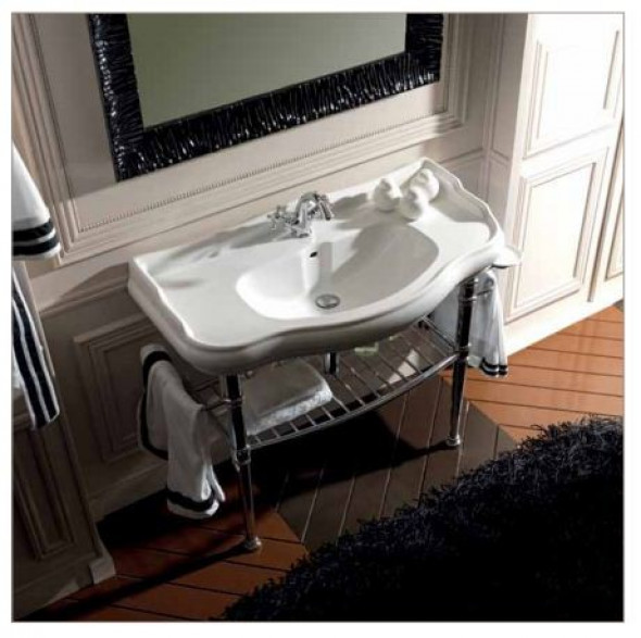 Kerasan Retro stelaż z półką nogi pod umywalkę 100 chrom połysk 730090