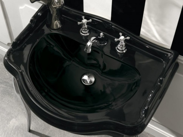 Kerasan Retro umywalka 69x52 czarny nero 104604