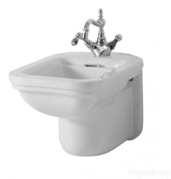 Kerasan Waldorf bidet wiszący retro biały chrom 4125K1
