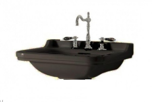 Kerasan Waldorf umywalka 60x55 cm retro nero czarny chrom 4140K4