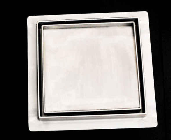 Kesmet KNF seria Gold kratka wpust podłogowy + ruszt do zabudowy płytką 100x100 z flanszą 100x100KNF_M