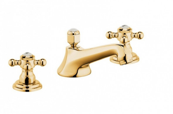 Kludi Adlon dwuuchwytowa bateria umywalkowa trzyotworowa z korkiem mosiądz 51 046 45 20