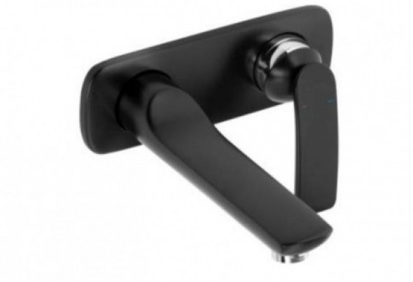 Kludi Balance jednochwytowa bateria umywalkowa ścienna wylewka 185mm czarny mat / chrom 522468775