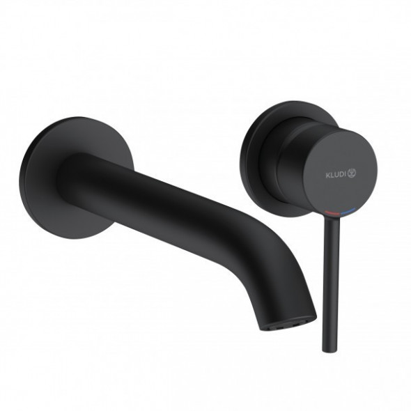 Kludi Bozz jednouchwytowa bateria umywalkowa 230mm ścienna czarny matowy 382453976 - OD RĘKI !!!