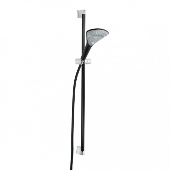 Kludi Fizz zestaw prysznicowy drążek 90cm słuchawka trzypozycyjna z wężem 160cm czarny matowy/chrom 67 740 87-00