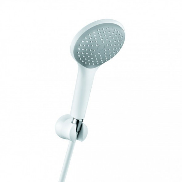 Kludi Freshline 1S zestaw prysznicowy uchwyt punktowy słuchawka jednopozycyjna z wężem 125 cm biały/chrom 6785091-00