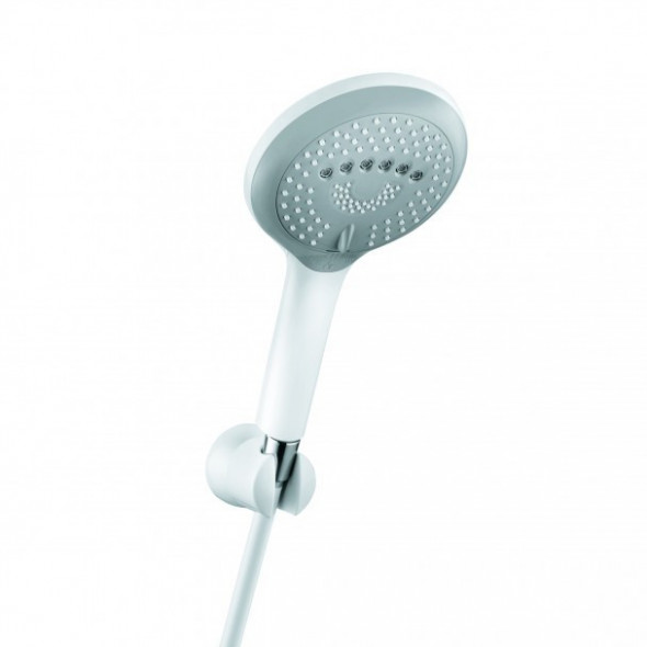 Kludi Freshline 3S zestaw prysznicowy uchwyt punktowy słuchawka trzypozycyjna z wężem 125 cm biały/chrom 6795091-00