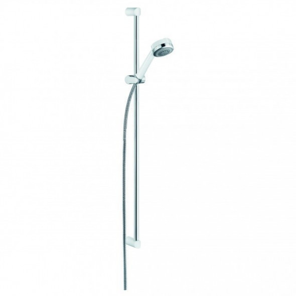 Kludi Zenta zestaw prysznicowy drążek 90cm słuchawka trzypozycyjna z wężem 160cm biały/chrom 60 840 91-00