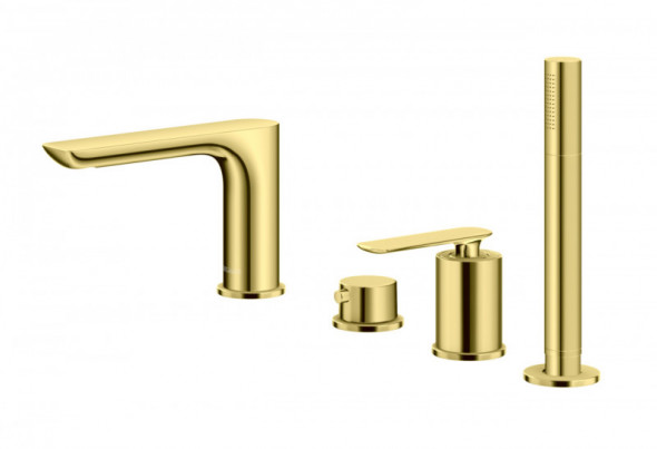 Kohlman Experience Gold bateria wannowa 4-otworowa zloty połysk QB244EGD