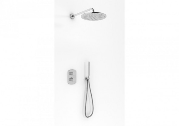 Kohlman Foxal zestaw podtynkowy termostatyczny z deszczownicą 35x35 cm i słuchawką chrom QW432FR35