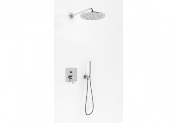 Kohlman Gixs zestaw podtynkowy z deszczownicą okrągłą 30x30 cm i słuchawką chrom QW210GR30