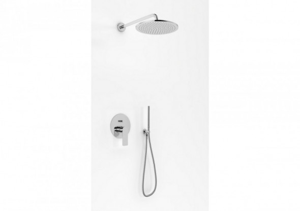 Kohlman Proxima zestaw podtynkowy z deszczownicą okrągłą 20x20 cm i słuchawką chrom QW210PR20