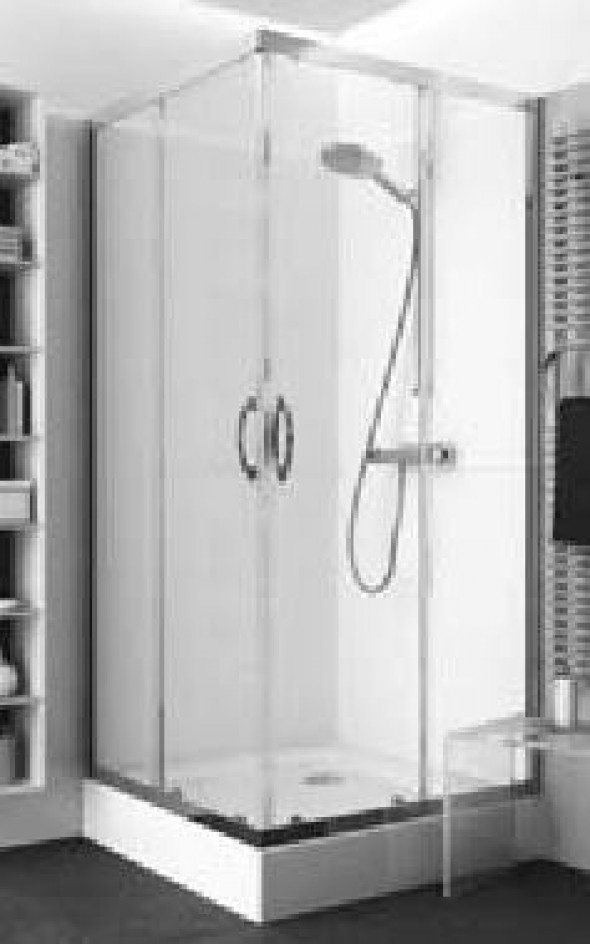 Koło Rekord kabina kwadratowa 90x90 drzwi przesuwne srebrny przeźroczyste PKDK90222003