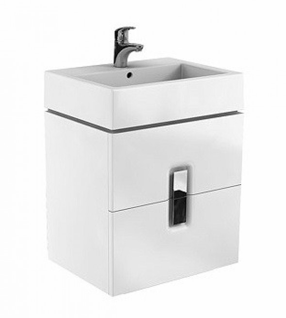 Koło Twins szafka wisząca podumywalkowa z 2 szufladami 60 cm biały połysk 89492