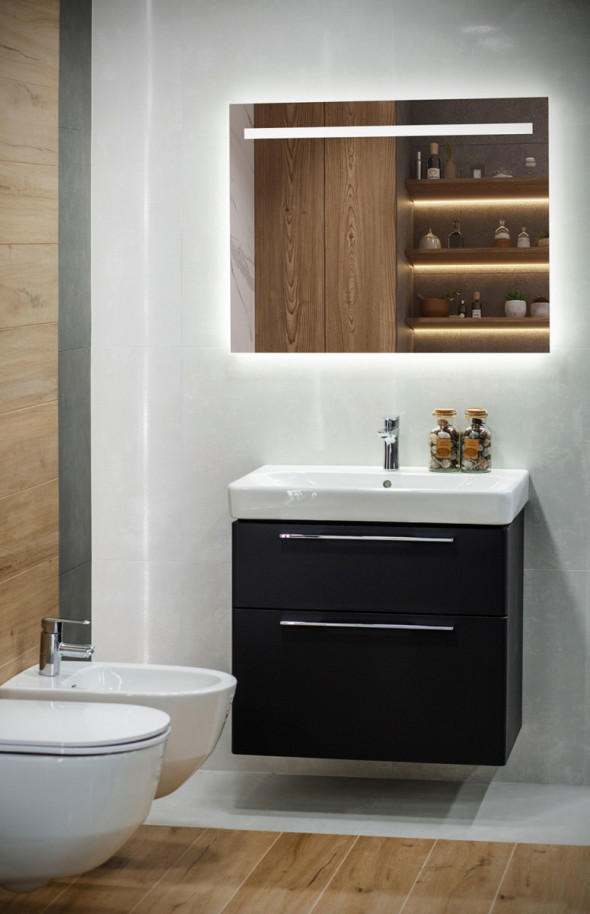 Kraft SOLAR lustro prostokątne 80x70 cm z podświetleniem Led