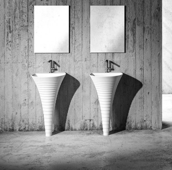 Marmorin Cascada umywalka wolnostojąca przyścienna 47x48 cm Mineralicast P_S_013_02_0468