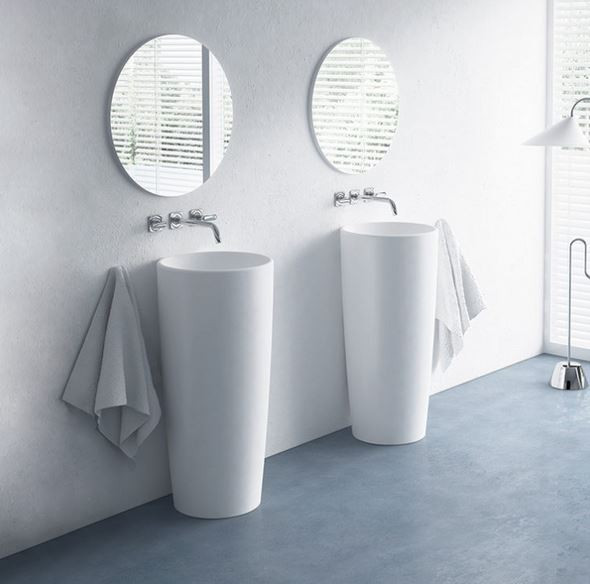 Marmorin Noemi umywalka wolnostojąca okrągła 40x40 cm Mineralicast 560 040 020 010